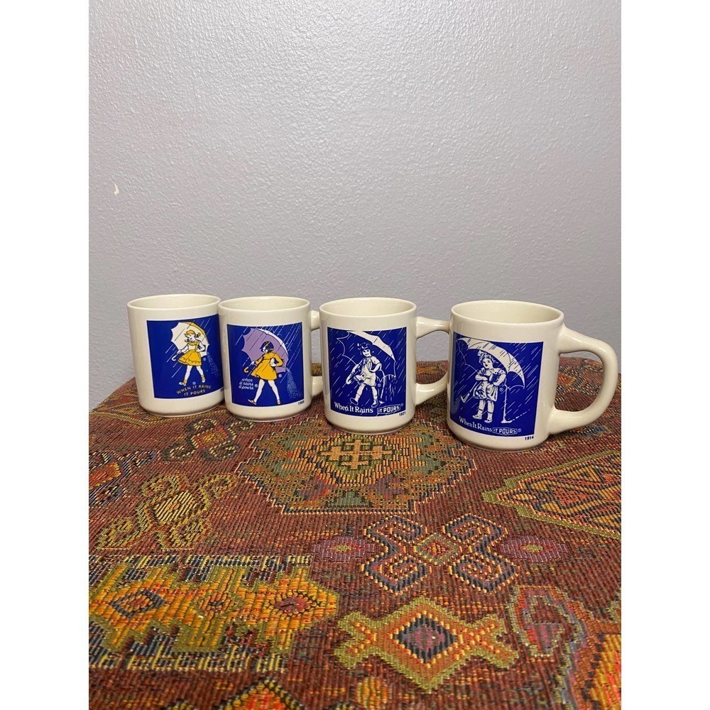 Vintage Morton Salt Girl Cups 4